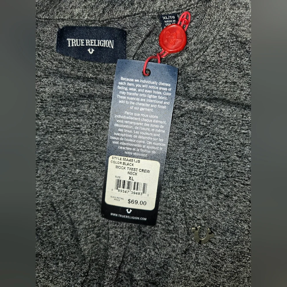 True Religion Charcoal Short Sleeve Tee